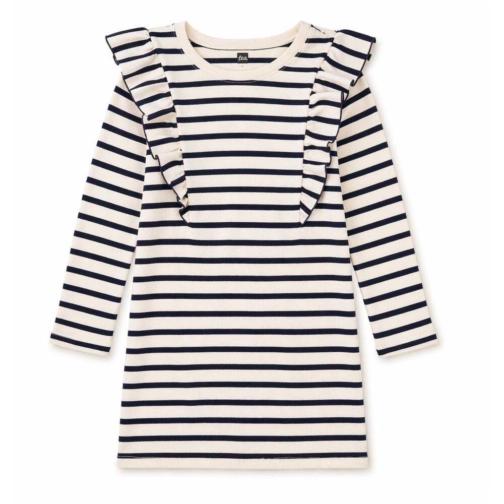 Tea Collection Girls Striped Ruffle A-Line Dress 7